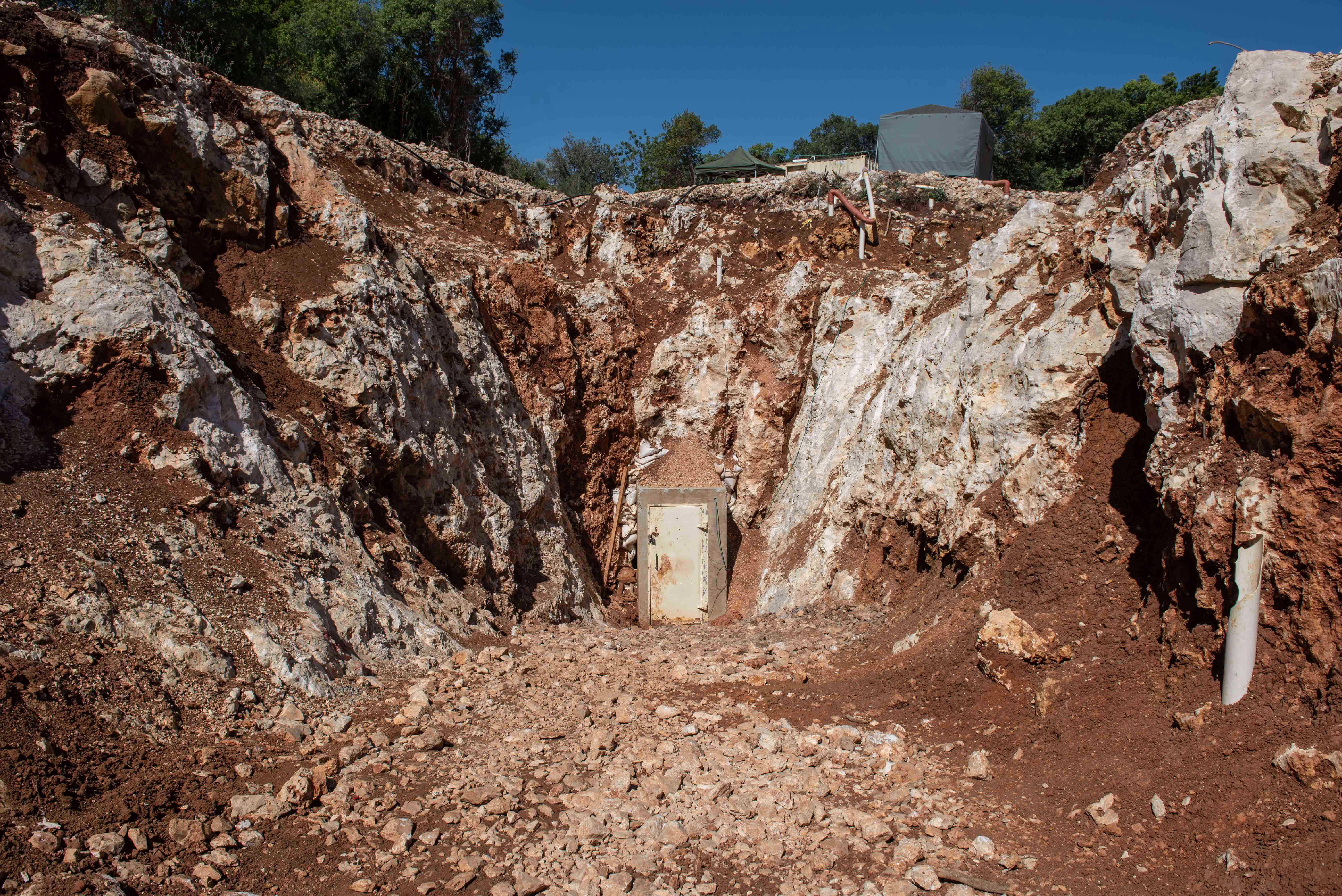 An enterance of a Hezbollah tunnel that crosses from Lebanon to Israel, on the border between Israel and Lebanon in northern Israel, on May 29, 2019. Photo by: Ayal Margolin-JINIPIX