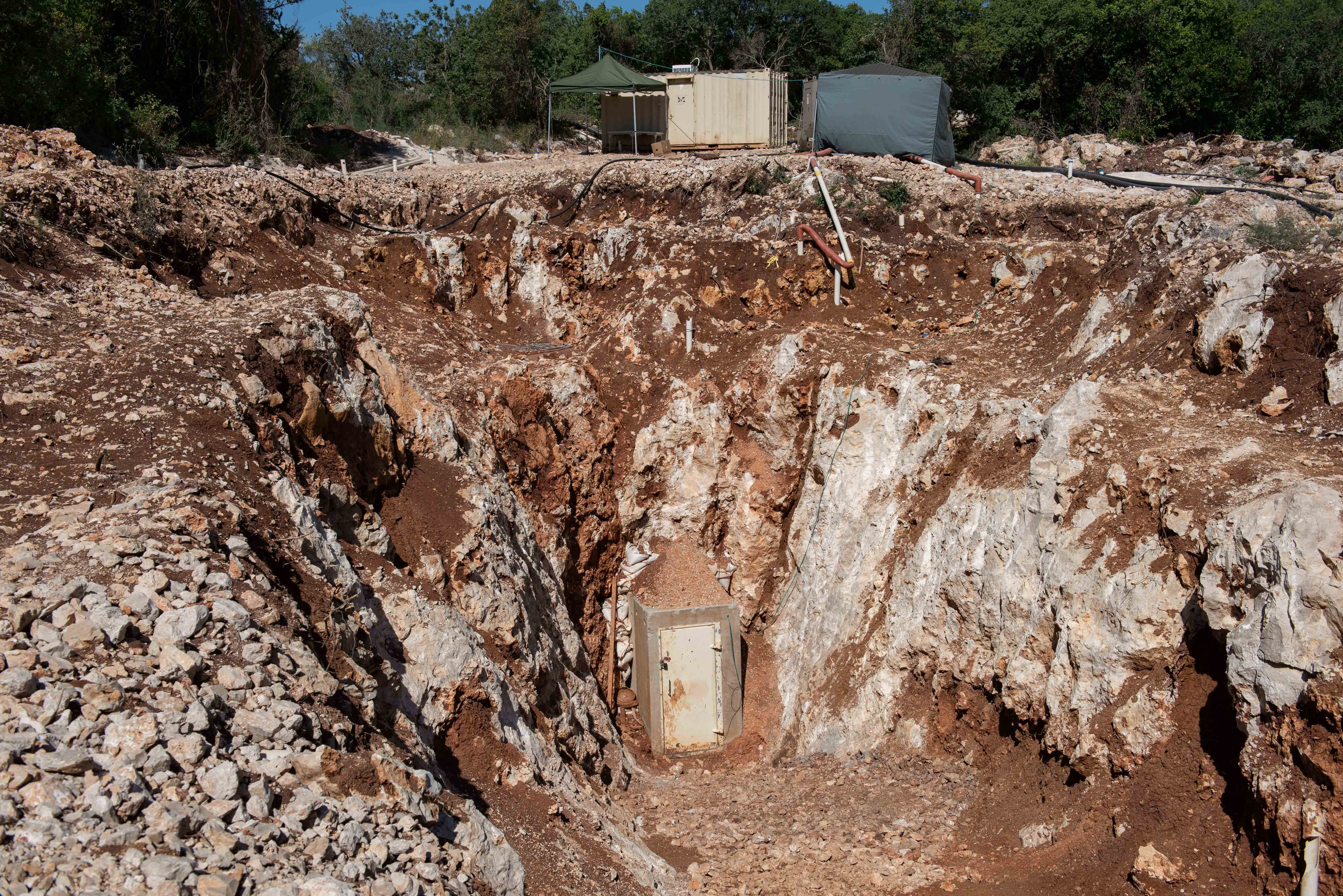 An enterance of a Hezbollah tunnel that crosses from Lebanon to Israel, on the border between Israel and Lebanon in northern Israel, on May 29, 2019. Photo by: Ayal Margolin-JINIPIX