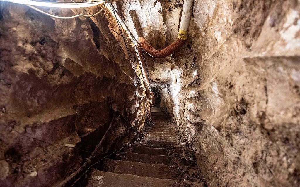 A Hezbollah tunnel that crosses from Lebanon to Israel, on the border between Israel and Lebanon in northern Israel, on May 29, 2019. Photo by: Ayal Margolin-JINIPIX