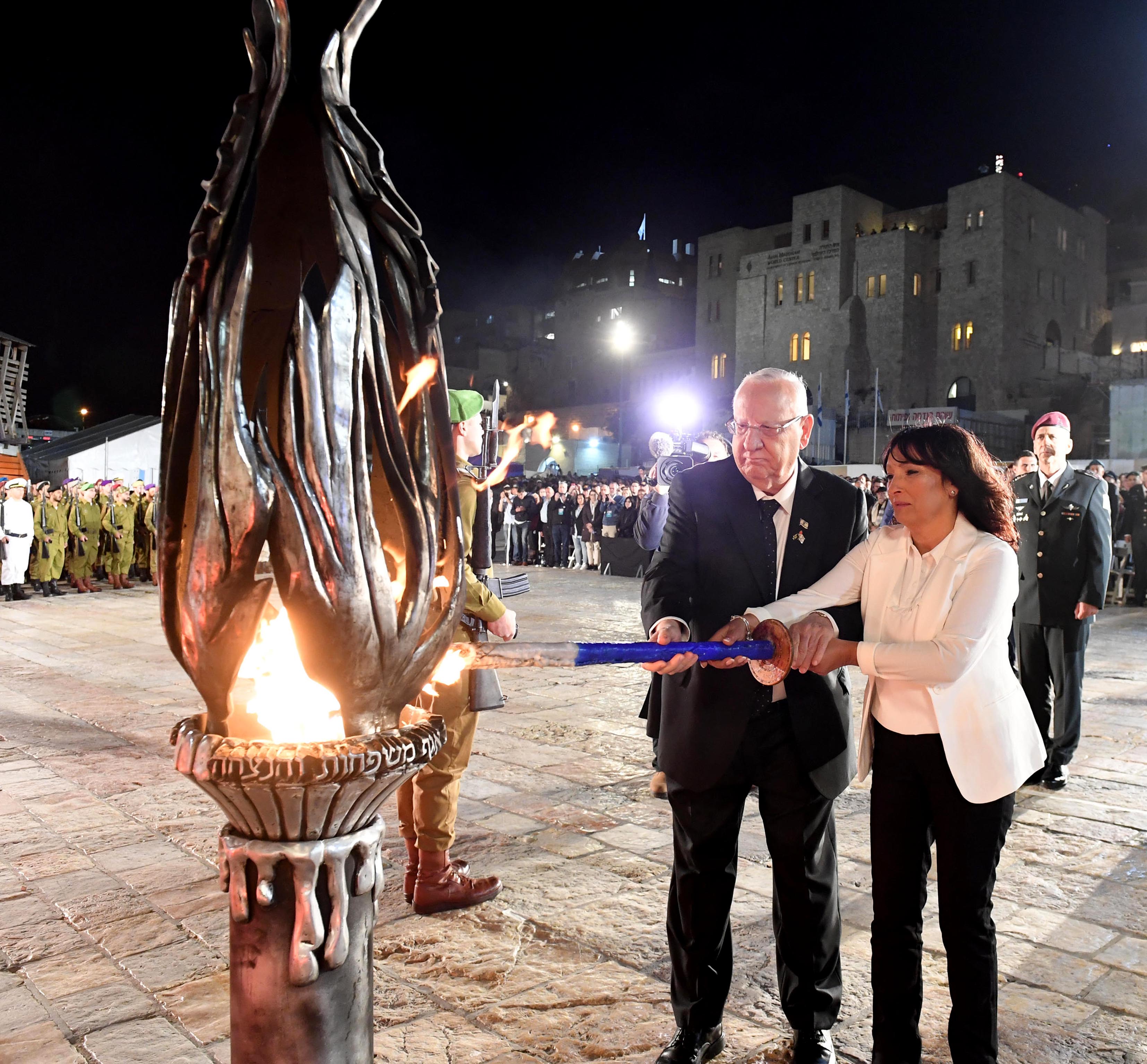 President Rivlin at Israel's Yom Hazikaron ceremony (Mark Nayman-GPO via JINIPIX)