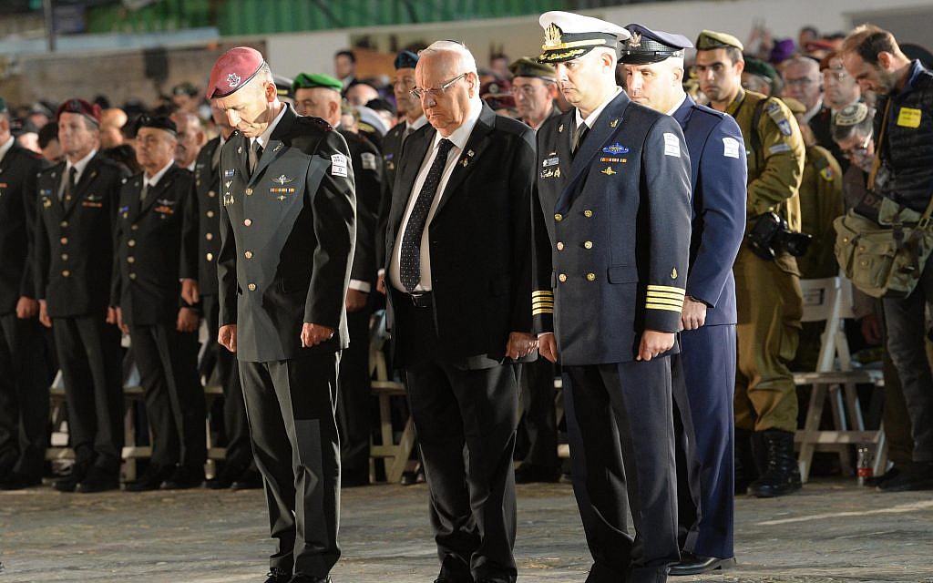 President Rivlin at Israel's Yom Hazikaron ceremony (Mark Nayman-GPO via JINIPIX)