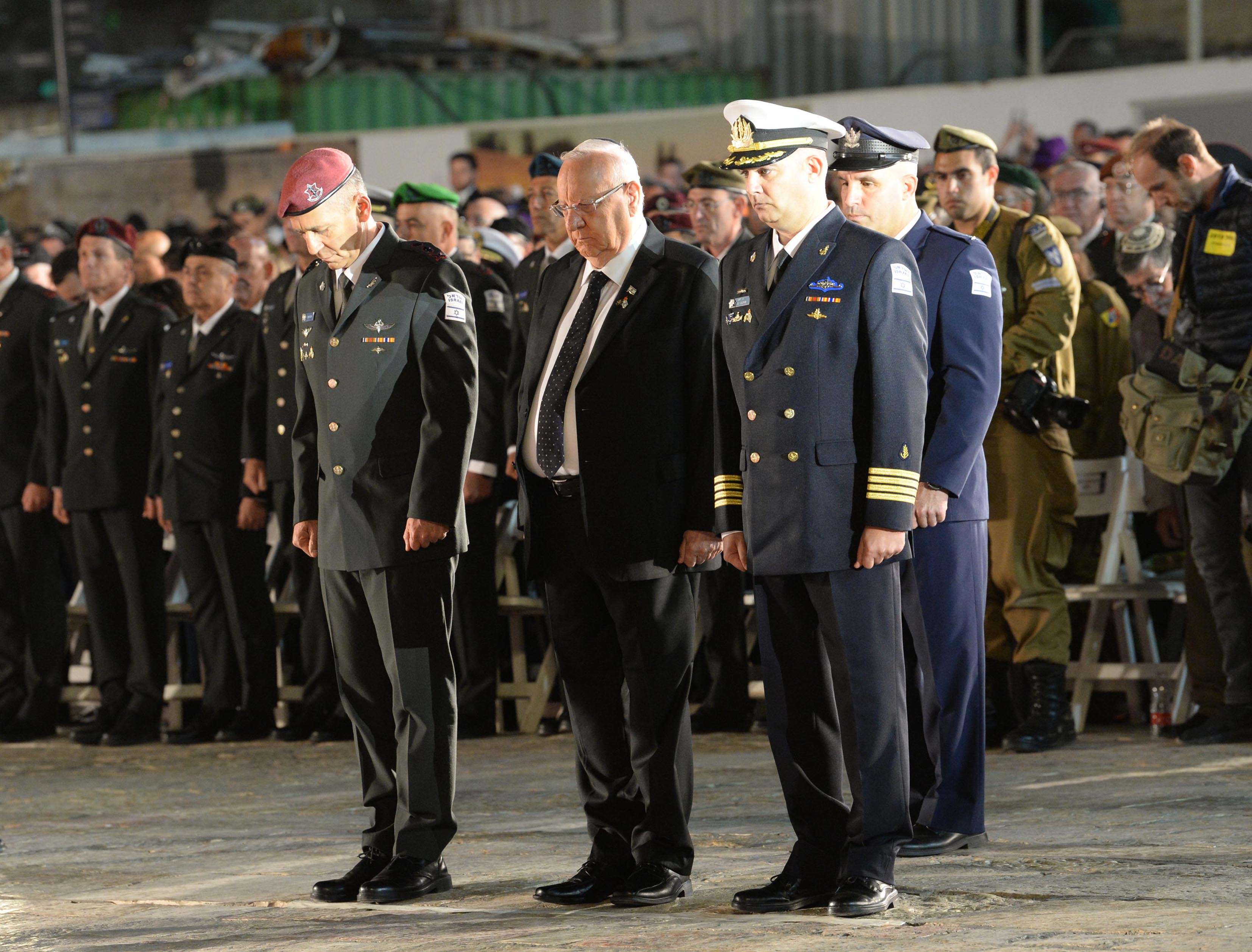 President Rivlin at Israel's Yom Hazikaron ceremony (Mark Nayman-GPO via JINIPIX)