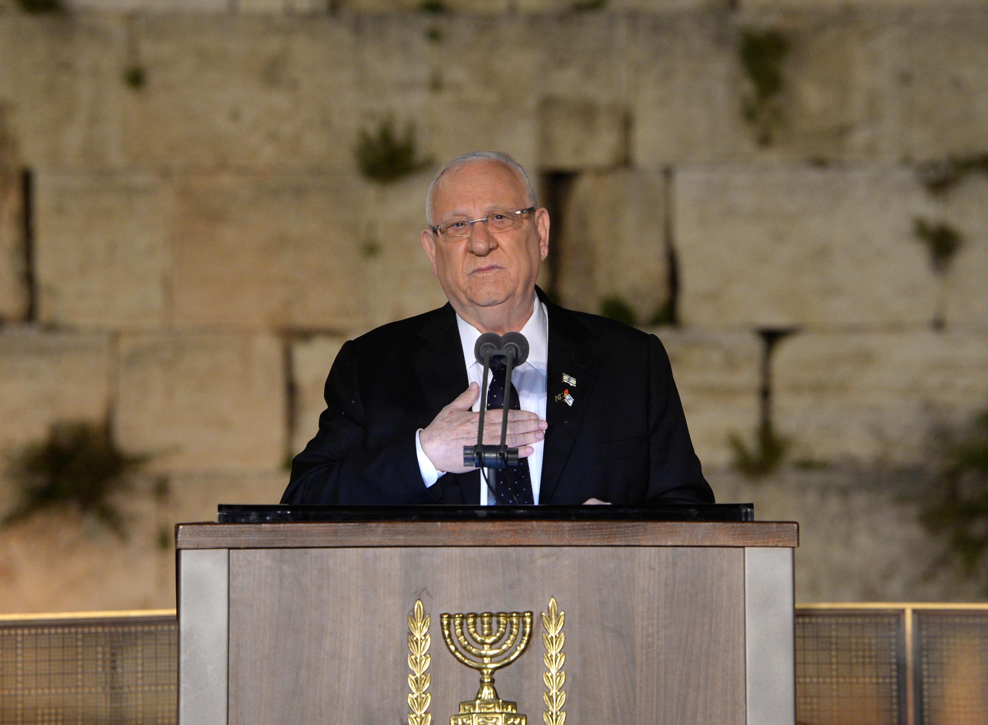 President Rivlin at Israel's Yom Hazikaron ceremony (Mark Nayman-GPO via JINIPIX)