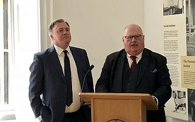 Ed Balls, left, with Lord Pickles at the ceremony