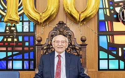 Joseph Winton celebrating his 100th birthday