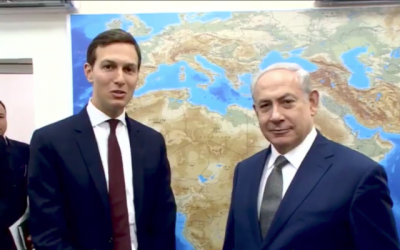 Jared Kushner meeting with Bibi Netanyahu in 2017, in the preliminary stages of the peace plan.