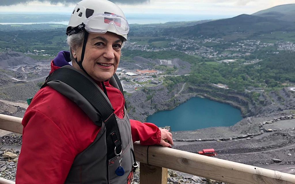 Rhonda at the zipwire site, which she took on to support two life-saving hospitals