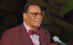 Screenshot of Louis Farrakhan speaking at the St. Sabina Catholic Church