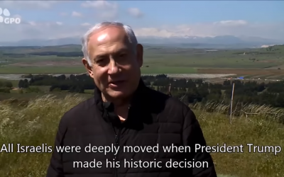 Benjamin Netanyahu speaking in the Golan Heights