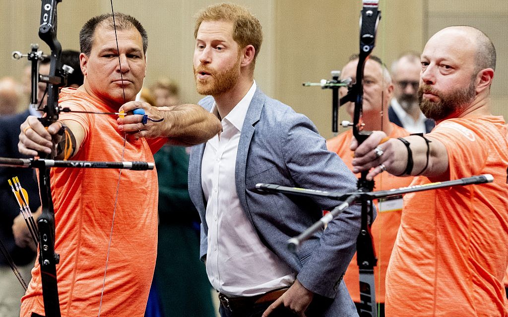 Prince Harry watches sports during the presentation of the Invictus Games  (Photo by ANP Royal Images Pool via Sipa USA)