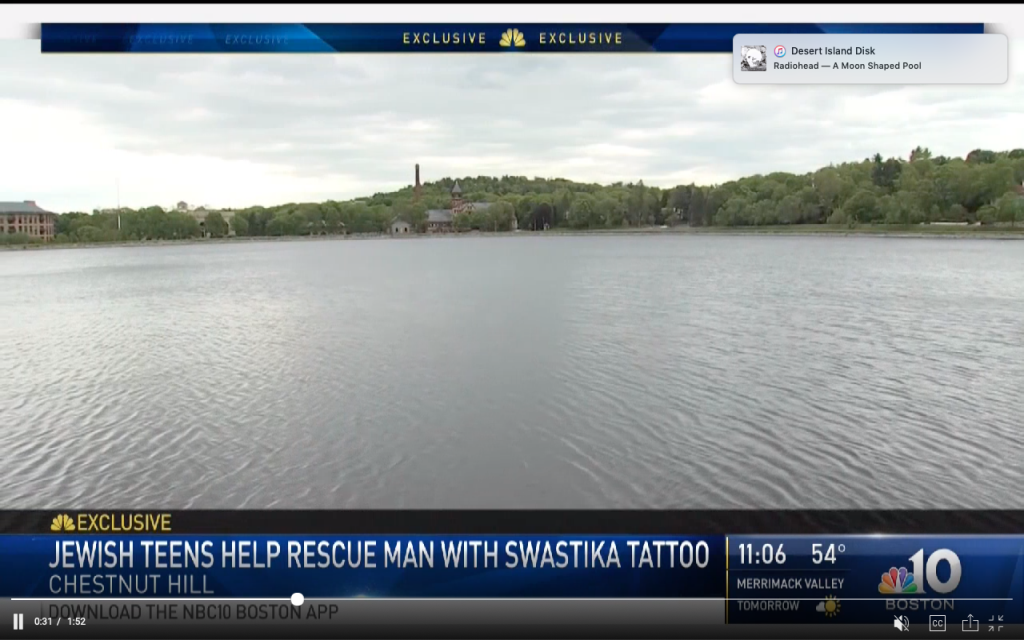 Screenshot from NBC Boston's video covering the incident