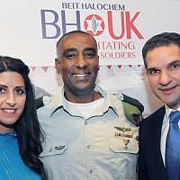 Major Shlomi Biche (centre) at Beit Halochem 2019 Dinner - Photo: John Rifkin