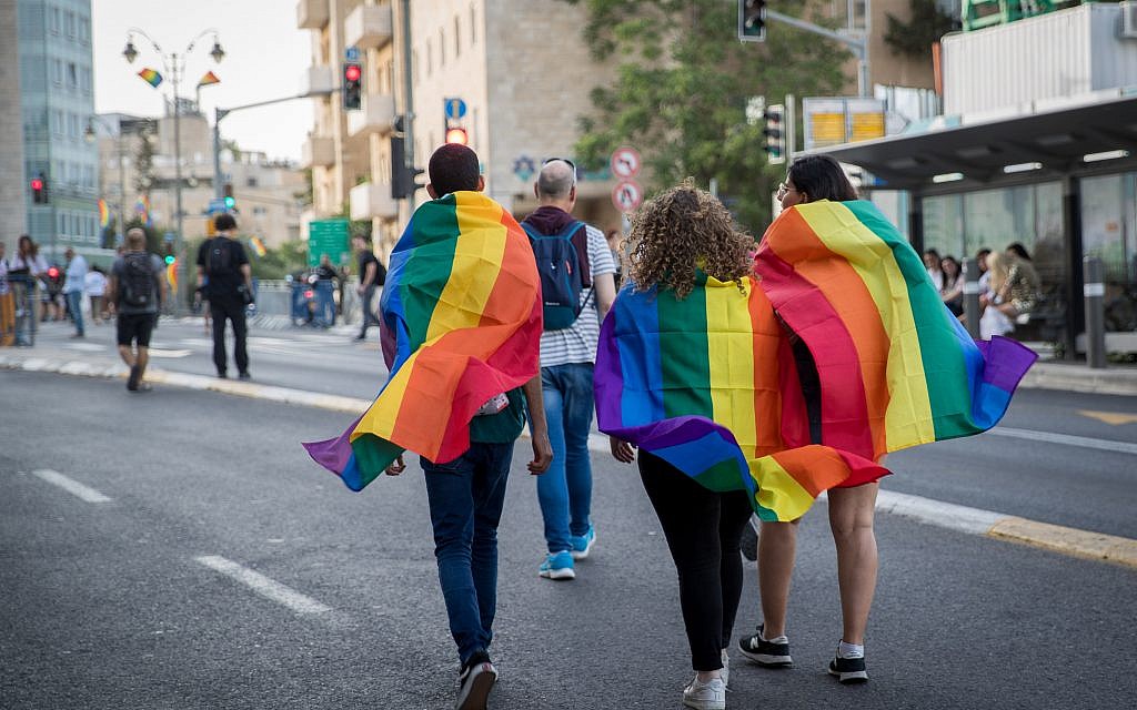 Members and sympathizers of the LGBTI (lesbian, gay, bisexual, transgender, and intersex) community participate in the annual Gay Pride parade in Jerusalem, Israel, 06 June 2019. Photo by: JINIPIX