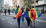 Members and sympathizers of the LGBTI (lesbian, gay, bisexual, transgender, and intersex) community participate in the annual Gay Pride parade in Jerusalem, Israel, 06 June 2019. Photo by: JINIPIX