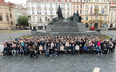 The Boys and their relatives recreate a Prague photo last year.