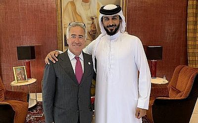 Sylvan Adams with Sheikh Nasser