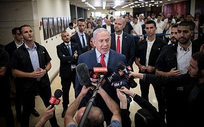 Israeli Prime Minister Benjamin Netanyahu speaks to the media (BICOM/Jewish News)