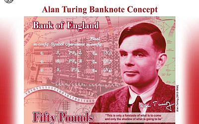Concept of the new Fifty Pound featuring Second World War code-breaker Alan Turing. (Photo credit should read: Bank of England/PA Wire)