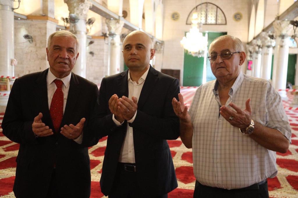 Javid (centre) in Al Aqsa Mosque on the Temple Mount, Jerusalem