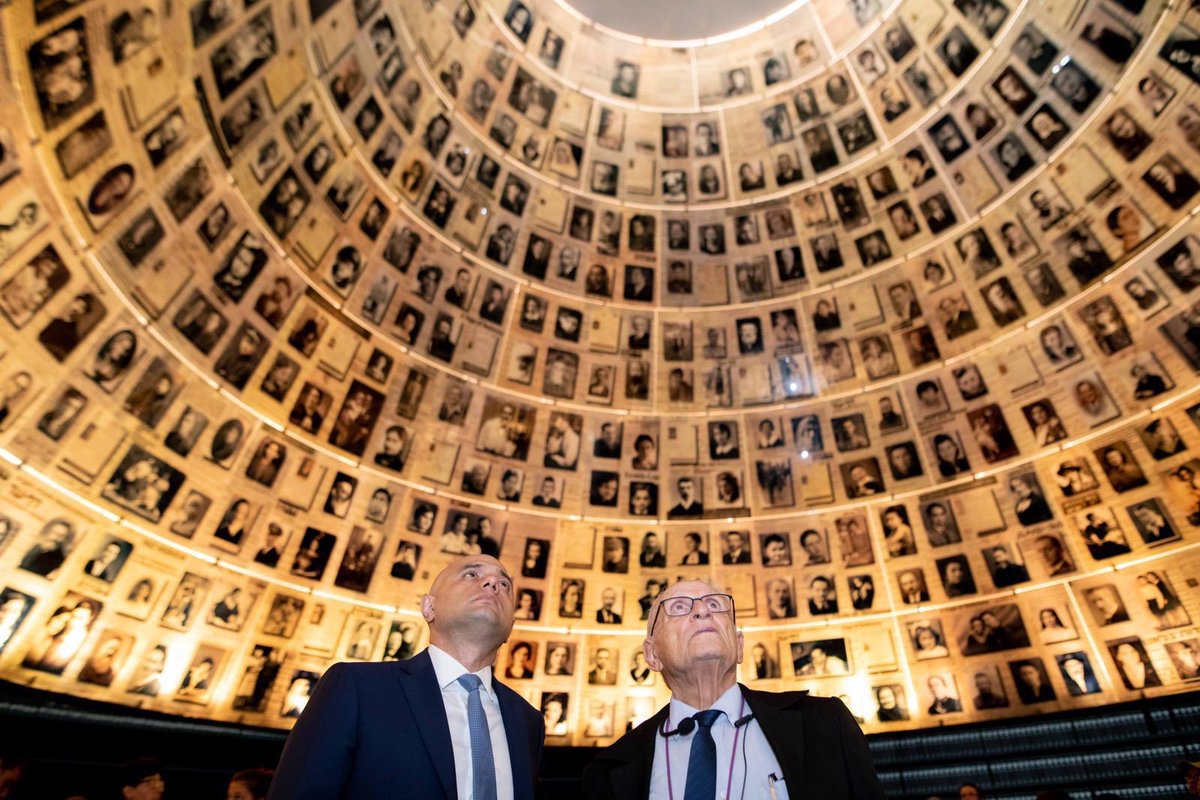 Sajid Javid at the Hall of Names, in Yad Vashem