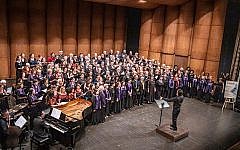 Massed Choir singing Hevenu Shalom Aleichem at the Gala Concert of the European Association of Jewish Choirs Festival in Ferrara  (Source: European Association of Jewish Choirs Facebook page)