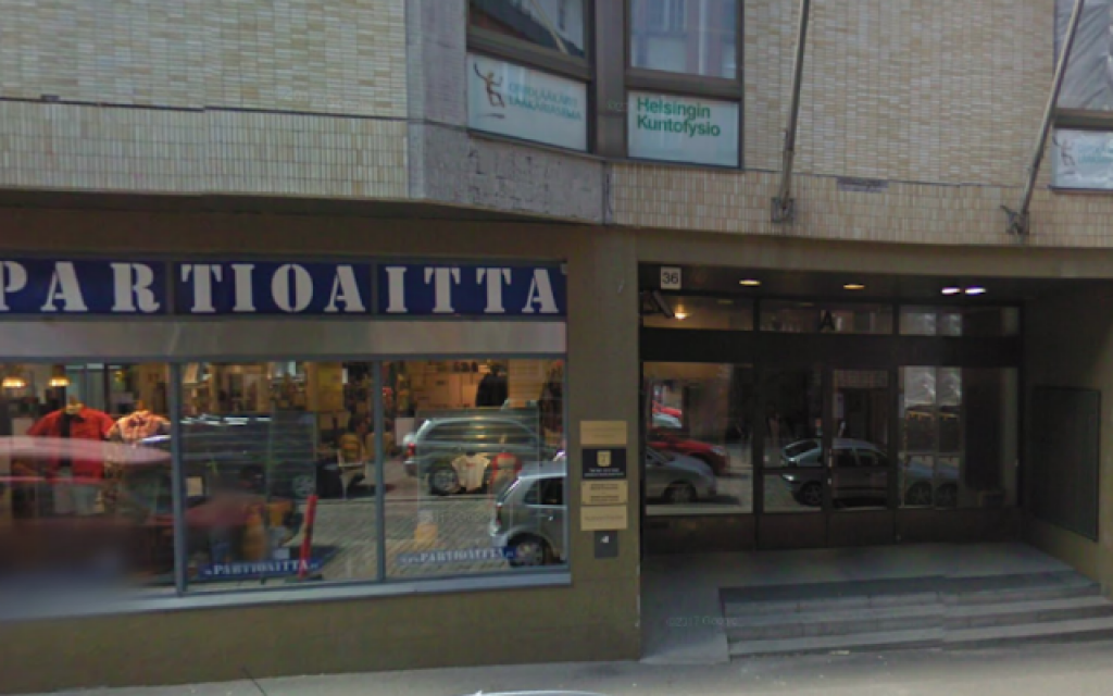 A view of the outside of Israel's embassy in Helsinki, Finland. (Screenshot via Google Street View/via JTA and Times of Israel)