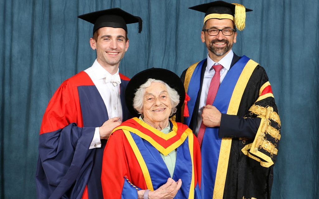 Dr Christopher Stephens, Head of Southlands College, Vera Schaufeld and, Professor Jean-Noël Ezingeard, Vice Chancellor of the University of Roehampton