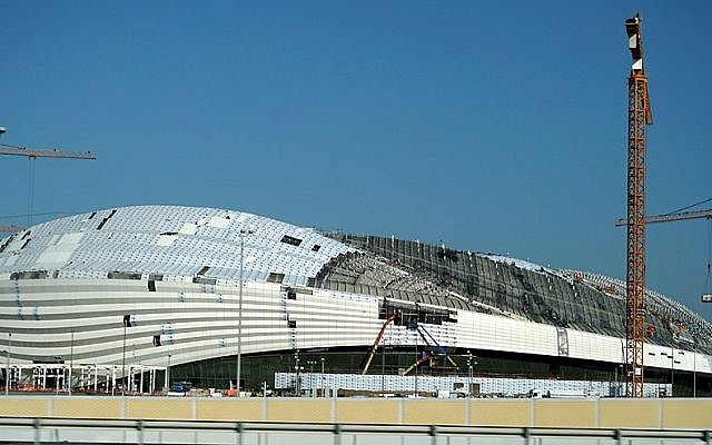 Al Wakrah Stadium under construction, 2019 (Credit: Mat Kieffer, Wikimedia Commons)