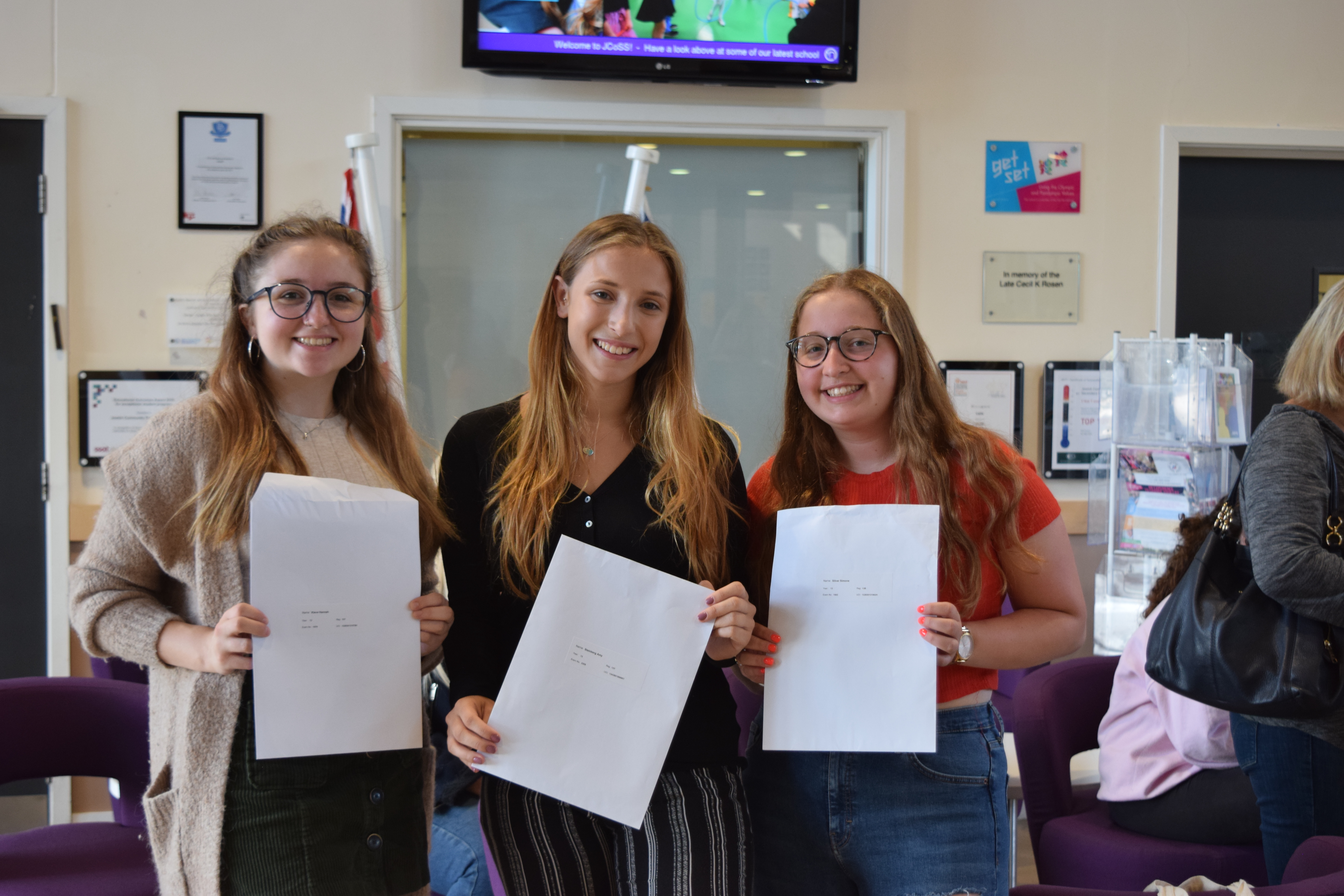 JCoSS students with their A-Level results!