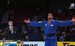 Sagi Muki upon winning gold Sagi Muki upon winning gold