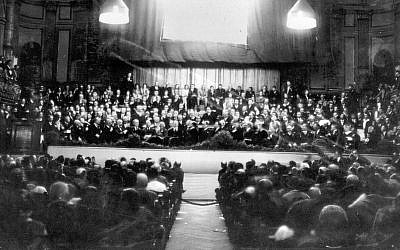 The Opening Assembly of The Jewish Agency for Israel in Zurich in 1929. Photo credit: Zionist Archive.