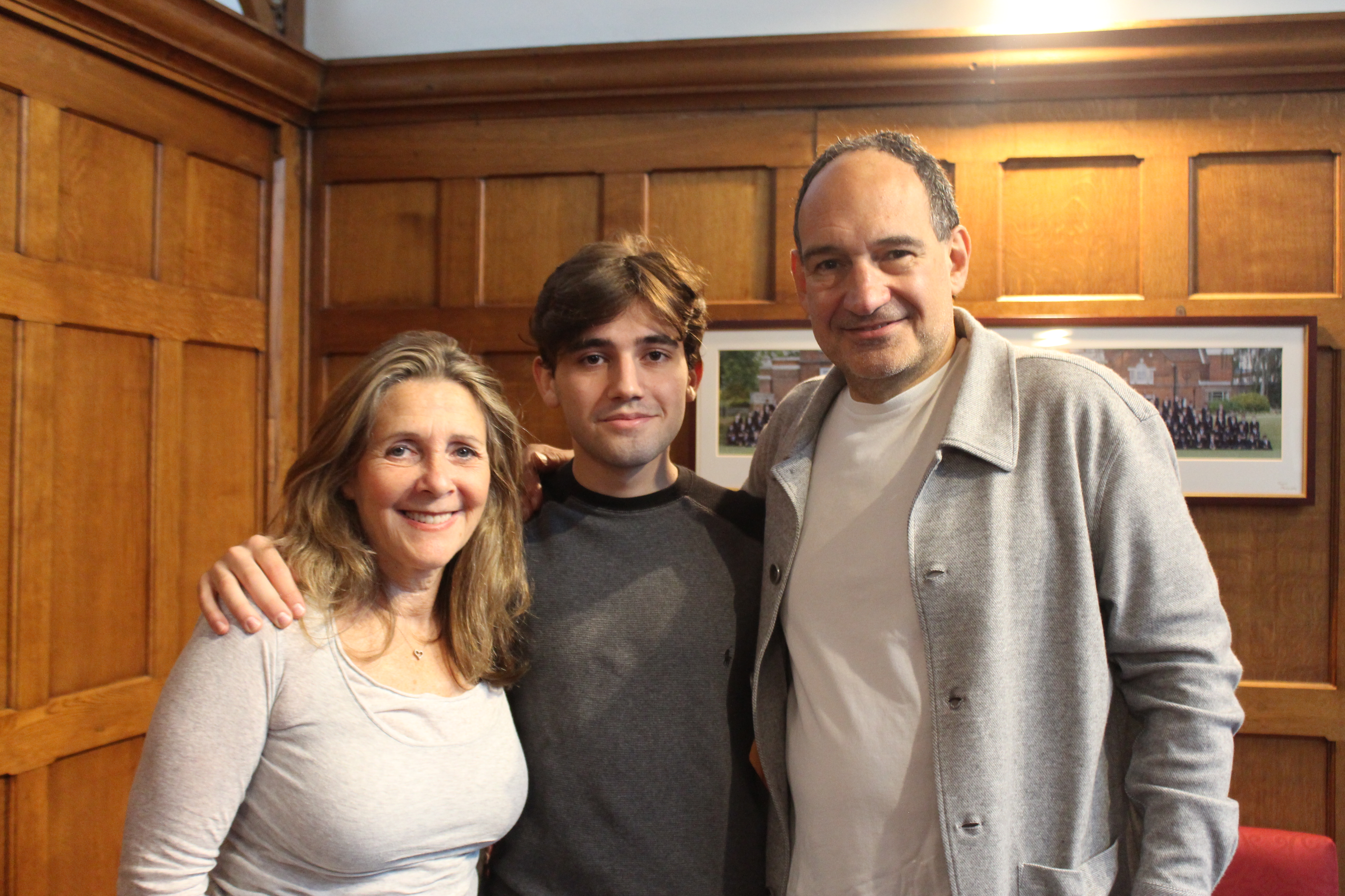 Oliver Russell with his proud parents