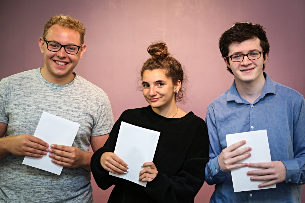 L-R: James Onona (PPE at Oxford),  Jemima Moore (Maths at Bristol) and Jonathan Cordell (Data Science at Warwick)