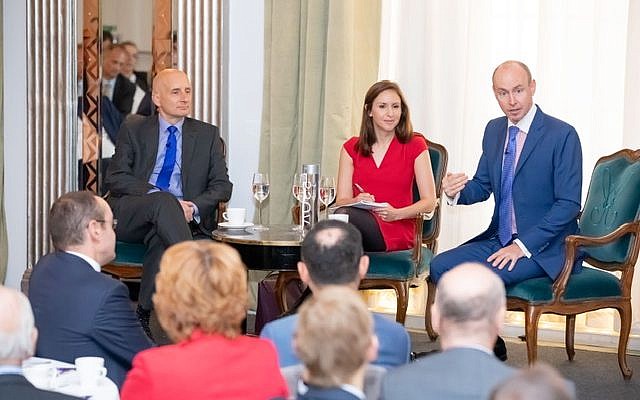 Lord Adonis, MEP Daniel Hannan and the journalist Tamara Cohen (Credit: Grainge Photography)