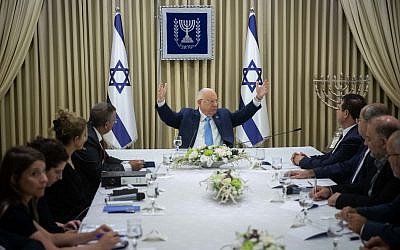 Members of the Joint List during a consultation meeting with Israeli President Reuven Rivlin in Jerusalem, Sunday, Sept. 22, 2019. (Photo by: Yonantan Sindel-JINIPIX via Jewish News)