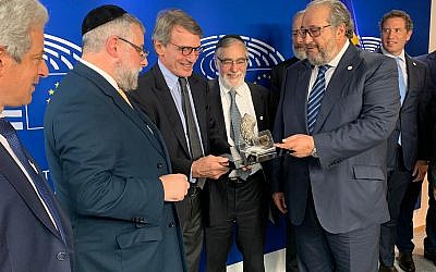 A delegation of senior rabbis met David Sassoli, president of the European Parliament