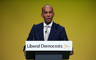 Chuka Umunna speaking during the Liberal Democrats autumn conference (Credit: Jonathan Brady/PA Wire)