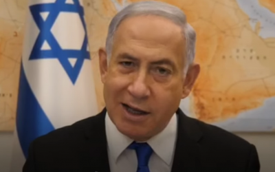 Bibi Netanyahu during a video message saying his pre-indictment hearing should be televised