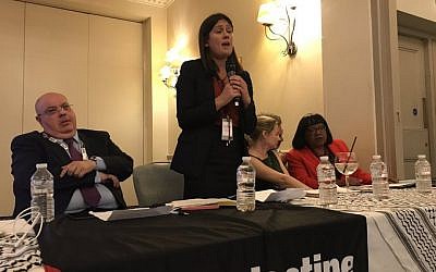Lisa Nandy speaks at the PSC event during Labour conference (PSCUpdates on Twitter)