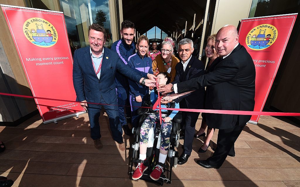 L-R: Ru Watkins, chief executive of Noah’s Ark, Tottenham Hotspur captains Hugo Lloris and Jenna Schillaci, Rose Charles, grandparent of service user Sophie, London Mayor Sadiq Khan, Donna-Maria Cullen, Executive Director of Tottenham Hotspur and Jeremy Isaacs, Noah’s Ark chairman of trustees,

 
(Photo by Tottenham Hotspur FC/Tottenham Hotspur FC via Getty Images)