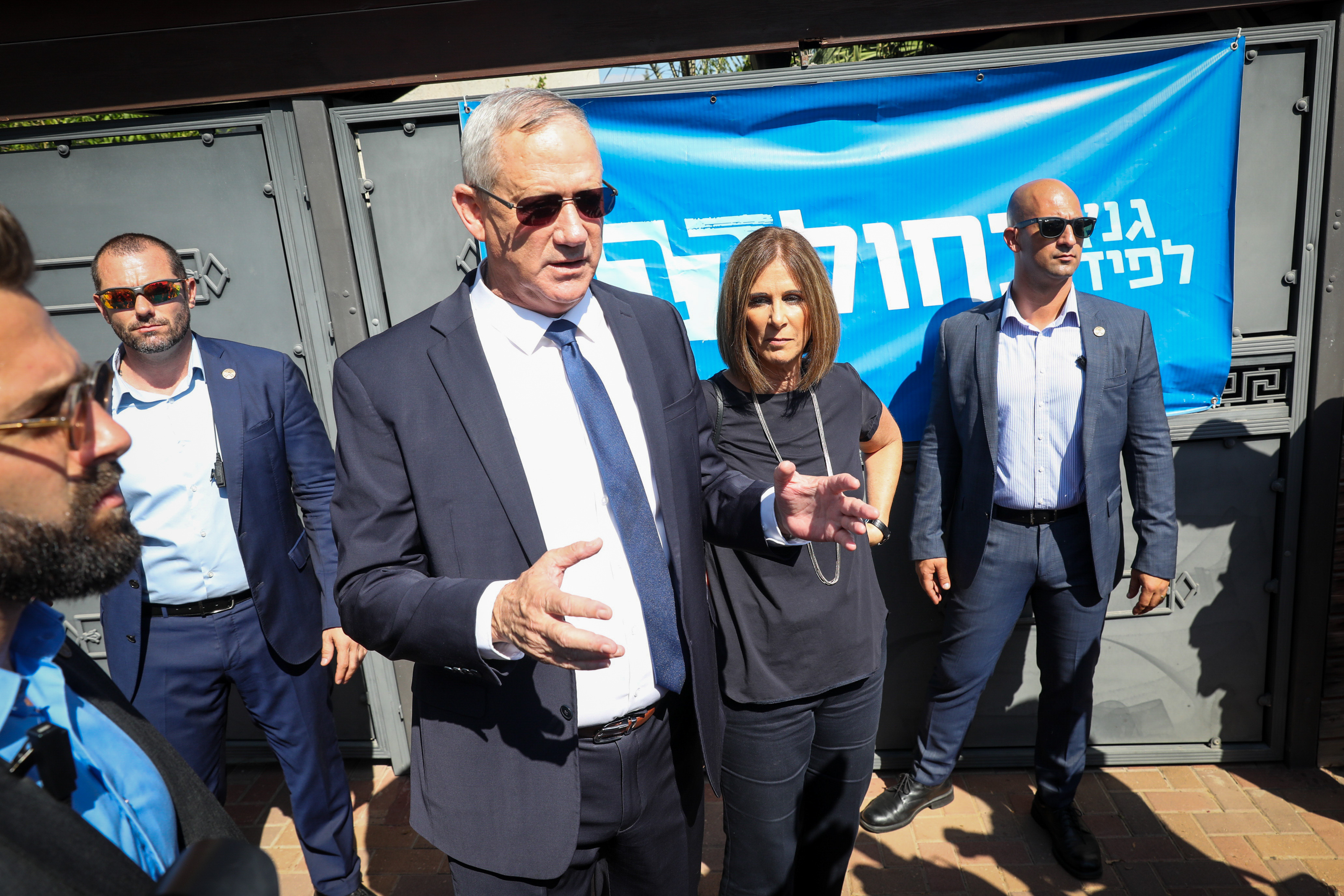 Benny Gantz, former Israeli Army Chief of Staff and chairman of the Blue and White Israeli centrist political alliance, seen after he cast his vote during the Israeli legislative elections, in Rosh Haayin, Israel, 17 September 2019. Photo by: JINIPIX