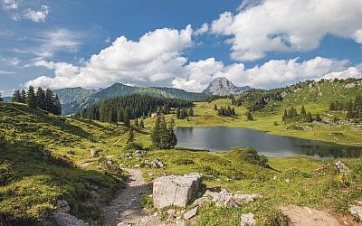 Koerber Lake in the Vorarlberg  area near the famous village of Lech, the most beautiful spot in AustriaTirol, Austrian Alps