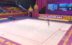 Linoy Ashram during one of her medal-winning performances