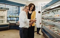 Theresa Villiers in La Boucherie kosher butcher in her constituency Theresa Villiers in La Boucherie kosher butcher in her constituency