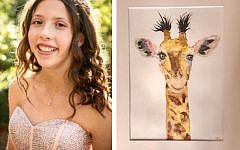 Jasmine Chadwick, left, and a painting by the JCoSS pupil, right