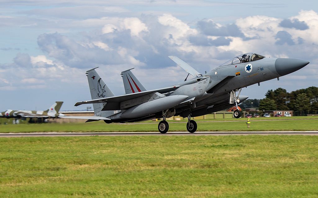 Israeli F-15 landing at RAF Waddington to take part in joint military exercises in September last year.