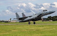 Israeli F-15 landing at RAF Waddington to take part in joint military exercises in September last year.