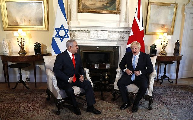 Former Prime Minister Boris Johnson with Israel's Prime Minister Benjamin Netanyahu before holding talks in 10 Downing Street in September 2019  Photo credit: Alastair Grant/PA Wire