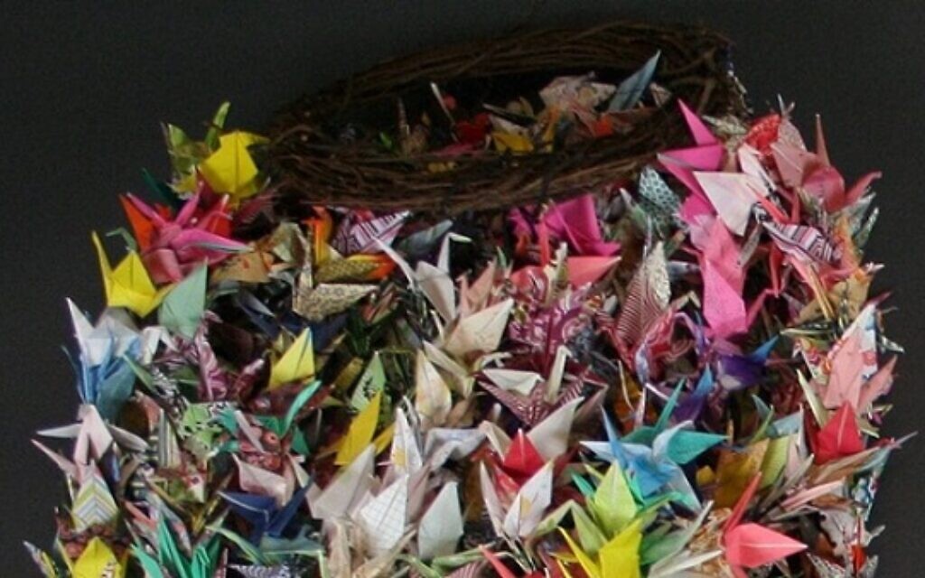 Origami cranes sent in memoriam of the Pittsburgh synagogue shooting. (Courtesy of the Tree of Life Congregation and Rauh Jewish History Program & Archives via JTA)