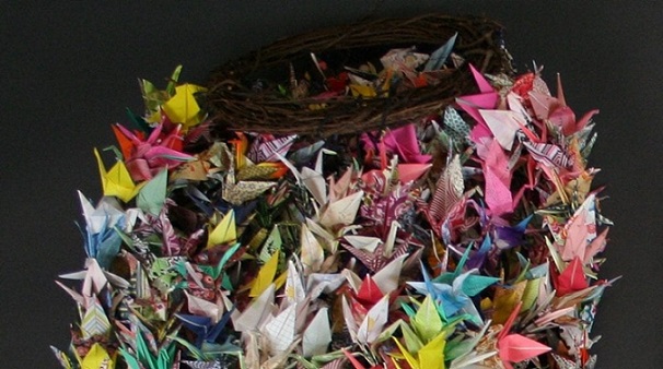 Origami cranes sent in memoriam of the Pittsburgh synagogue shooting. (Courtesy of the Tree of Life Congregation and Rauh Jewish History Program & Archives via JTA)